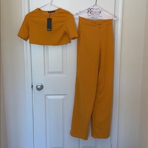Orange crop top and pants